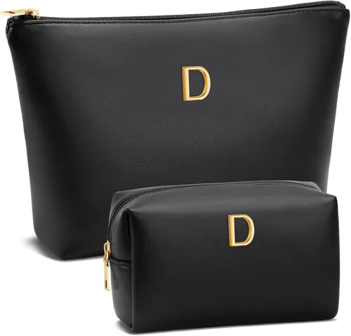 Miniatura 11 de Regalos para mujeres Juego de bolsa de maquillaje inicial para niñas, regalos personalizados para dama de honor, amiga, graduación, profesora