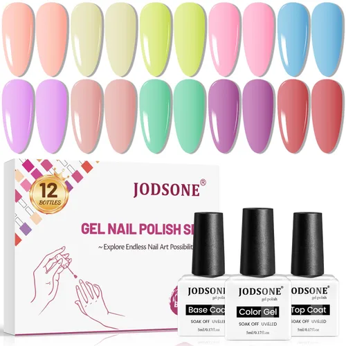 Miniatura 19 de JODSONE - Juego de 100 esmaltes de uñas de gel (5 ml cada uno) con capa base que no se limpia, capa de base que se borra y capa superior mate
