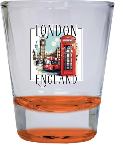 Miniatura 4 de London England Design C Souvenir - Vaso de chupito redondo de 1.5 onzas, color azul, paquete de 2