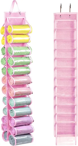 Bolsa de almacenamiento para leggins con colgador, puede contener 24 leggins o camisas, organizador de almacenamiento con compartimento para jeans,