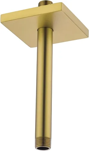 Miniatura 43 de Brazo de ducha montado en el techo de 4 pulgadas, extensión de cabezal de ducha negro mate con escudo único a juego, conexión estándar de 1/2