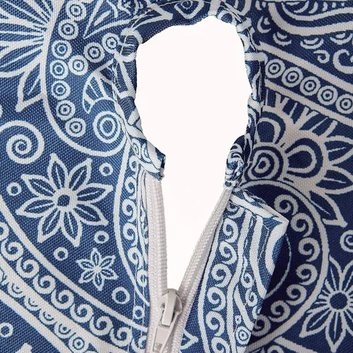 Miniatura 4 de DII Paisley - Colección de mesas para exteriores, resistente al agua, mantel, 60 pulgadas (redonda), color azul