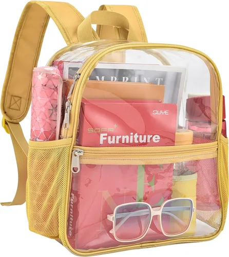 Miniatura 15 de Busiuw Mochila Transparente para Eventos de Estadio 12x12x6 Mini Pequeñas Mochilas Deportivas para Fanáticos, Aguamarina