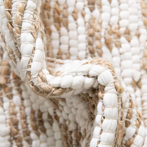 Miniatura 7 de Unique Loom Chindi Jute Collection - Alfombra de área (2 pies 2 pulgadas x 6 pies 1 pulgada, blanco/natural)