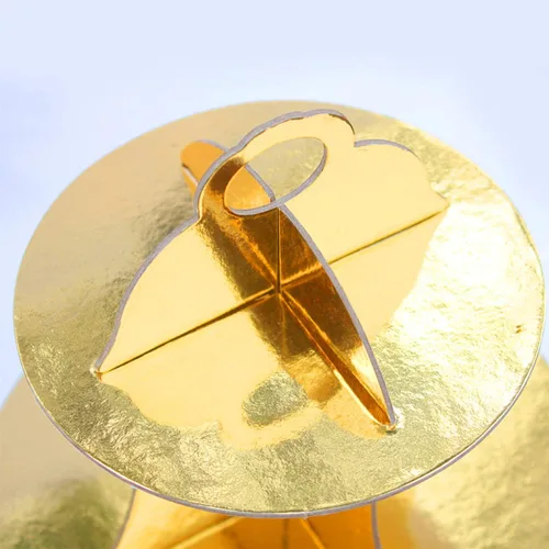 Miniatura 6 de Lainrrew Soporte dorado para cupcakes de 3 niveles, reutilizable y portátil, fácil de montar