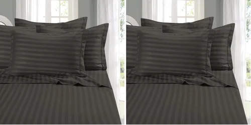 Miniatura 14 de Elegant Comfort - Juego de sábanas de 4 piezas, microfibra de 1500 hilos de calidad egipcia de lujo resistente a las arrugas, rayas estilo damasco