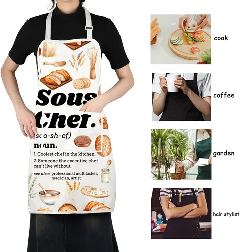 Miniatura 7 de VAMSII Delantal de chef para cocineros, regalo para amantes de la cocina, parrilla, regalo culinario, pastelería, regalo temático para hornear