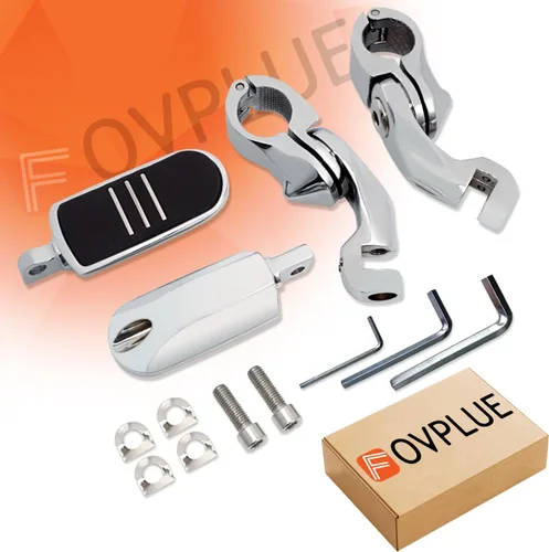 Miniatura 7 de FOVPLUE Estriberas de carretera de 1.25 pulgadas, estriberas ajustables en ángulo para motocicleta Harley Davidson Touring Road King Road Glide