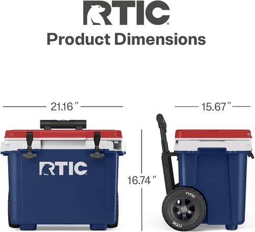 Miniatura 4 de RTIC - Enfriador con ruedas ultraligero de 22 cuartos de galón con asa, caja de hielo portátil aislada para playa, bebidas, camping, picnic, pesca