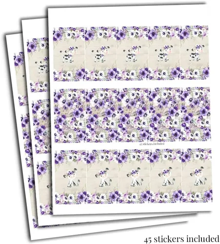 Miniatura 8 de Amanda Creation Acuarela Purple Cow Baby Shower Baby Shower Mini Chocolate Candy Bar Wrappers Wrappers Envoltura de 45 etiquetas envolventes de 1.4