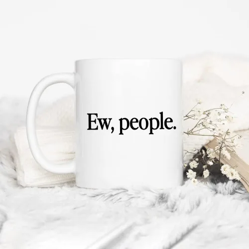 Miniatura 3 de Loftipop Ew People Funny Coffee Mug for Introvert, Sarcastic Gag Gift Women Men Friend Sister Brother Coworker, Sassy Fun Mugs (11oz)