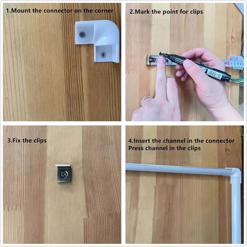 Miniatura 5 de THMOOTHER Paquete de 8 tiras LED en forma de V de 0.630 in de ancho con conector blanco de 90 grados, kit de esquina de perfil de cubierta curvada