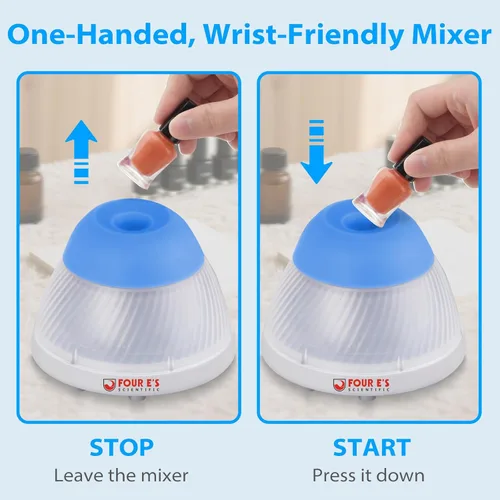 Miniatura 4 de FOUR E'S SCIENTIFIC Mezclador de pintura Vortex de 5000 RPM, modo táctil de mezcla rápida para pintura en miniatura, adhesivo de extensiones de Azul
