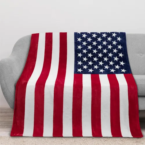 Miniatura 2 de Pavilia Manta Patriótica – Manta de bandera nacional estadounidense para sofá, sillón, cama, forro polar de microfibra suave reversible, regalo