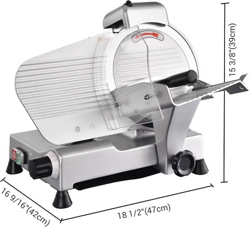 Miniatura 8 de WeChef Cortador de carne comercial de 10 '' 240 W eléctrico Deli Slicer Queso Cortador de alimentos Hoja de acero inoxidable para tienda restaurante