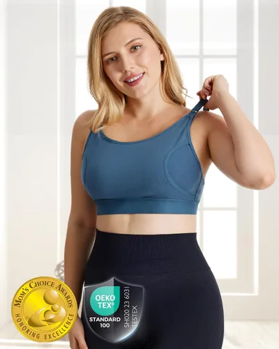 Miniatura 28 de Momcozy - Brasier para extracción de leche y lactancia, manos libres, ajustable, brasier todo en uno