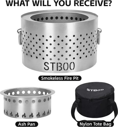 Miniatura 8 de Fogata de Mesa con Bandeja de Cenizas - Fogata Portátil de Mesa de Pellets de Bajo Humo Mini Fogata Personal para Interiores y Exteriores