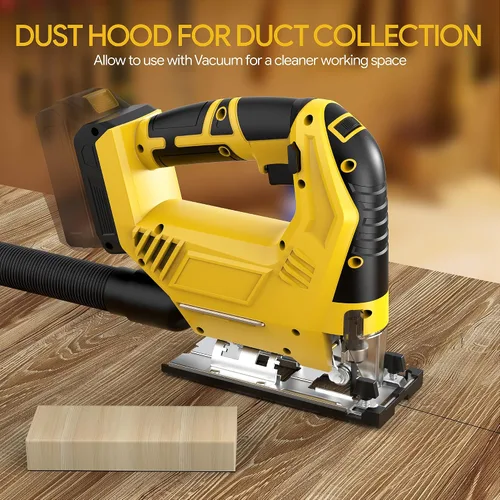 Miniatura 8 de Sierra de calar inalámbrica compatible con batería Dewalt de 20 V Max (sin batería), sin escobillas, velocidad variable, cortes biselados de 45°, 3