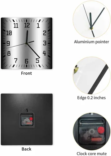 Miniatura 2 de Reloj de pared de madera blanco y negro degradado, silencioso, sin tictac, simple, abstracto, a rayas, estilo granja, cuadrado, funciona