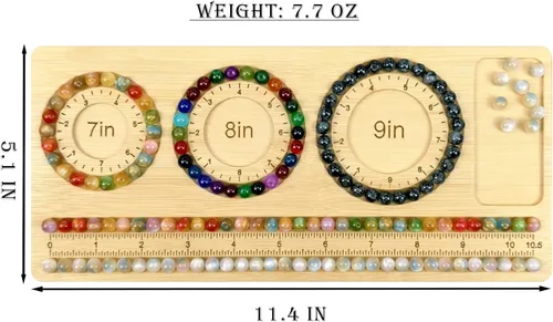 Miniatura 2 de Petoysoso Tableros de cuentas para la fabricación de joyas, tablero de cuentas de bambú para pulseras de joyería, tablero de cuentas de pulsera