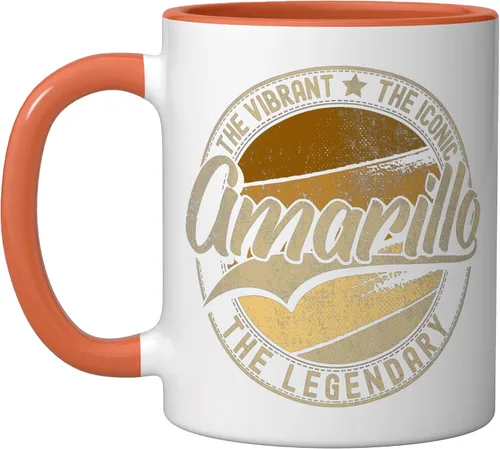 Miniatura 8 de Amarillo TX Texas Vintage Distressed Ceramic Mug, Black/White