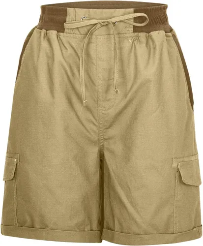 Miniatura 3 de DASAYO Womens 2023 Drawstring Cargo Shorts Shorts Side Pockets Rolled Hem Micro Elastic Shorts High Waist Regular Walk Shorts