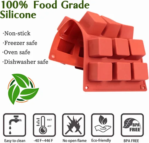 Miniatura 3 de JOERSH Molde de silicona para pastel en forma de cubo Moldes de silicona cuadrados 3D de 1.2 x 1.2 x 1.2 pulgadas para hornear chocolate, dulces