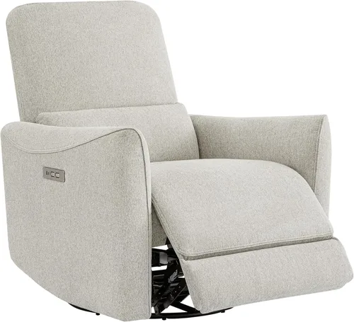 Miniatura 17 de CHITA Silla Reclinable Eléctrica Giratoria Deslizante, con Certificación FSC, Tapizada de Piel Sintética para Sala de Estar y Guardería, Sillón