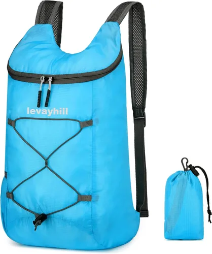 Miniatura 18 de Levayhill 16L Mochila ligera plegable para senderismo, mochila de día pequeña y plegable para viajes, bolsa de gimnasio ultraligera y resistente al