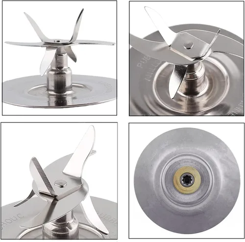 Miniatura 2 de Cuchilla de corte de licuadora de acero inoxidable 164160, 2 juntas de goma de silicona 182341-000-842, compatible con licuadora Oster Pro 1200