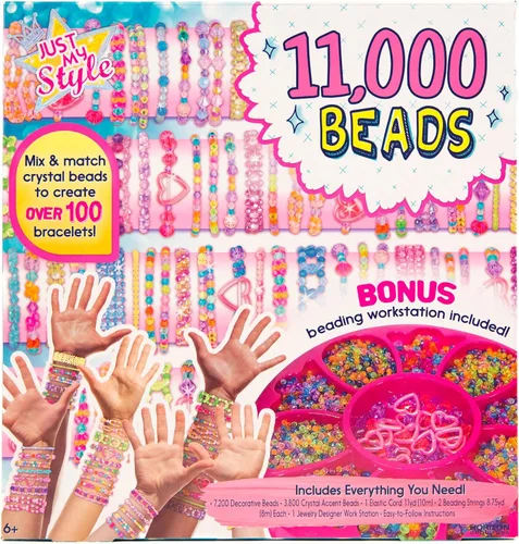 Miniatura 9 de Just My Style ABC Beads by Horizon Group Usa, más de 1000 dijes y cuentas, dijes del alfabeto, cuentas semilla de acento, cordón de cera