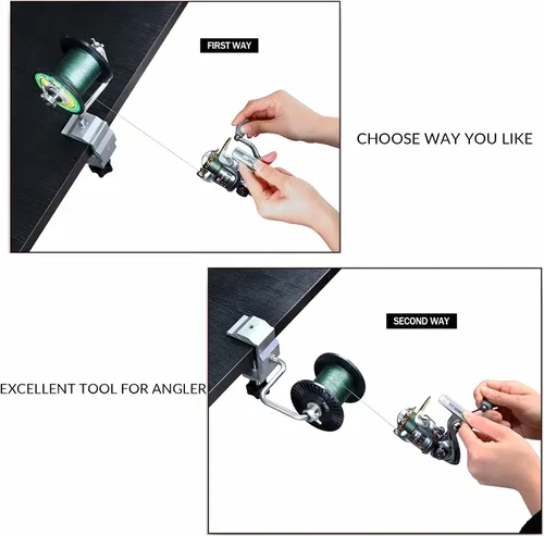 Miniatura 7 de THKFISH Carrete de línea de pesca Bobinador de línea de pesca Carrete de pesca Accesorios de pesca Ajustable Estable Portátil Carrete de línea