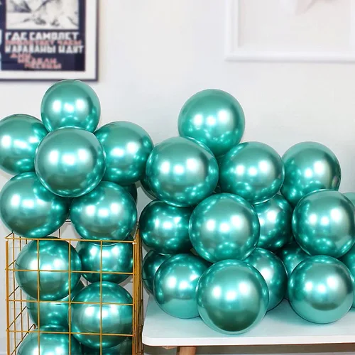 Miniatura 17 de 100 globos metálicos cromados negros de látex de 12 pulgadas, globos gruesos brillantes para decoración de fiestas
