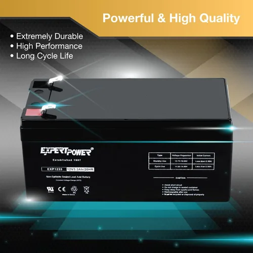 Miniatura 2 de ExpertPower - Baterías para alarma de 12 voltios, Paquete de 1, Negro