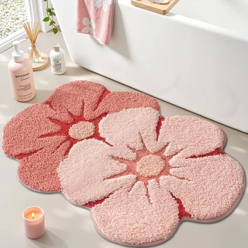 Miniatura 13 de LUMI Lindas alfombras de baño, divertidas alfombras de pasillo de frutas, alfombra de baño suave y esponjosa, absorbente, antideslizante para baño