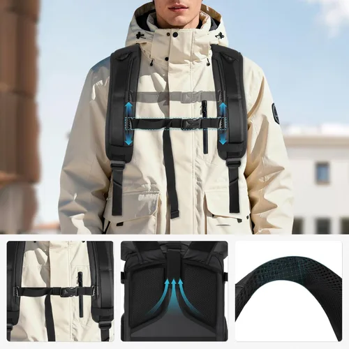 Miniatura 7 de MOSISO Mochila para cámara, bolsa para cámara DSLR/SLR/sin espejo con bolsillo frontal de carcasa dura, mochila para fotografía con compartimento