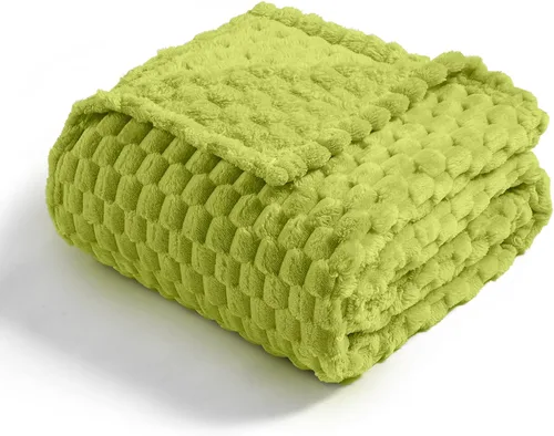 Miniatura 7 de Vessia - Manta de forro polar de franela (50x70 pulgadas), manta 3D de jacquard negra, esponjosa y cálida para sofá, sillón, cama, silla, 300GSM