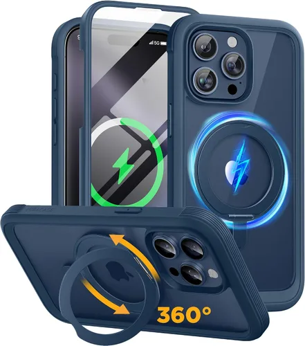 Miniatura 116 de Miracase Funda para iPhone 13 de 6.1 pulgadas, [sin burbujas] funda de teléfono de cuerpo completo con pantalla de vidrio completa integrada, sin