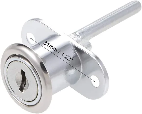 Miniatura 3 de uxcell Cajón Cerradura 0.748 in Cilindro Diámetro para Escritorio Armario Locker Escaparate Plata 2 Unids plateado