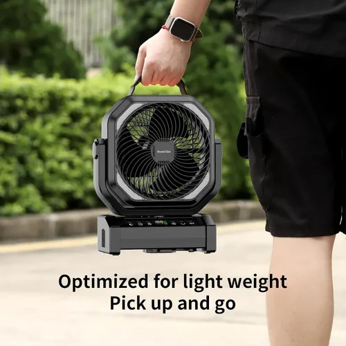 Miniatura 6 de Socool Ventilador de campamento con luz, ventilador de batería recargable de 20000 mAh, tiempo máximo de funcionamiento de 112 horas, 9 velocidades