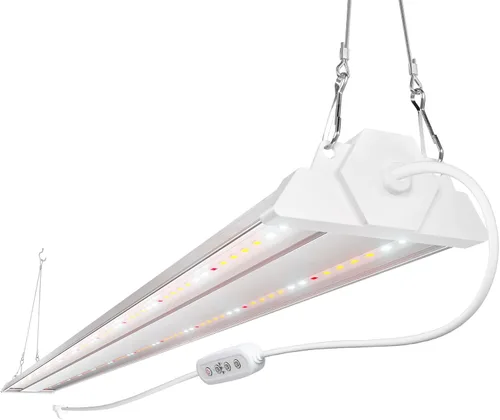 Miniatura 11 de FREELICHT Paquete de 2 luces LED de crecimiento de 4 pies con temporizador, 40 W (equivalente a 250 W), luces de crecimiento de espectro completo