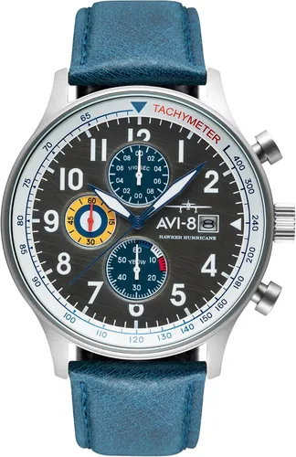Miniatura 13 de Reloj analógico AV-4011 Hawker Hurricane, con mecanismo de cuarzo japonés, con correa de piel, de AVI-8