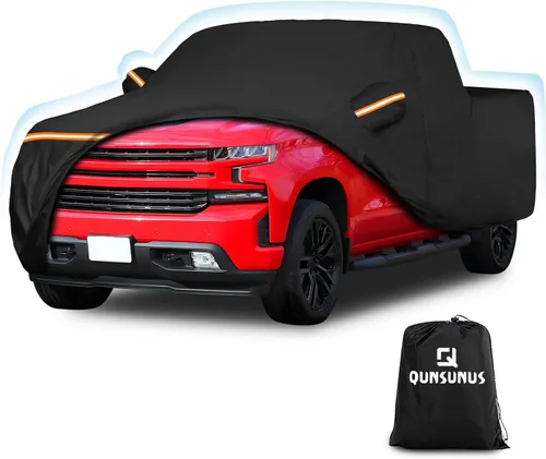 Miniatura 25 de QUNSUNUS Funda impermeable para camioneta Ford F-150 Super Crew Cab de 6.5 pies de cama corta, cubierta exterior para camioneta con cremallera