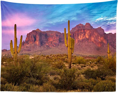Miniatura 8 de BELECO Tapiz del desierto de Joshua Tree Paisaje, Parque Nacional, árboles extraños, tapiz de montañas rocosas, cielo azul, paisajes naturales