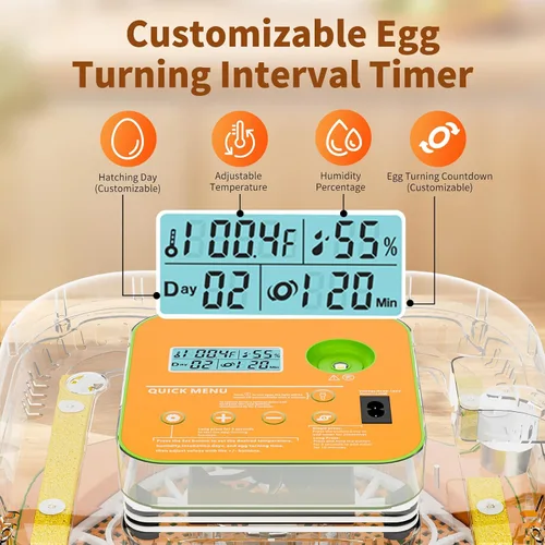 Miniatura 2 de Incubadora para incubar huevos, control de temperatura y humedad, día de incubación e incubación automático y ajustable, vela de huevos incorporada