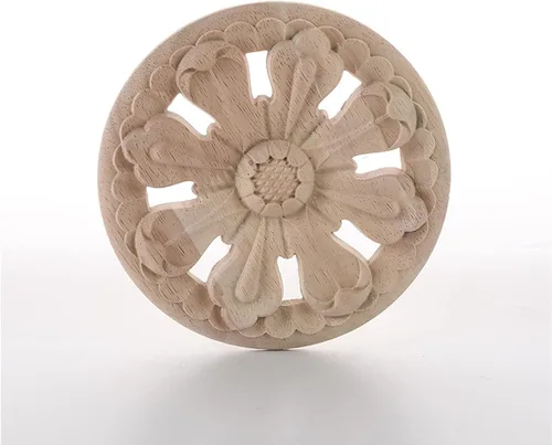 Miniatura 10 de Aplique de esquina tallada en madera para muebles del hogar, puerta, gabinete, decoración sin pintar, muebles tallados apliques onlays