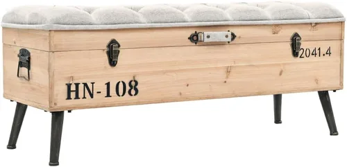 Banco de almacenamiento de abeto de madera maciza para dormitorio, sala de estar, extremo de la cama, 43.3 x 15.7 x 19.7 pulgadas