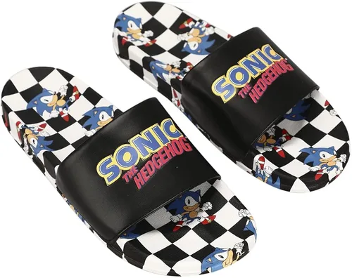 Miniatura 3 de Sonic The Hedgehog Sonic Dash - Sandalias a cuadros para hombre en blanco y negro