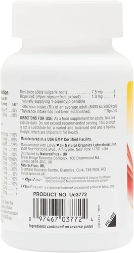 Miniatura 8 de NaturesPlus Hema-Plex Iron - 60 cápsulas de acción rápida - 85 mg de hierro quelado - Salud total de la sangre - con vitamina C y bioflavonoides