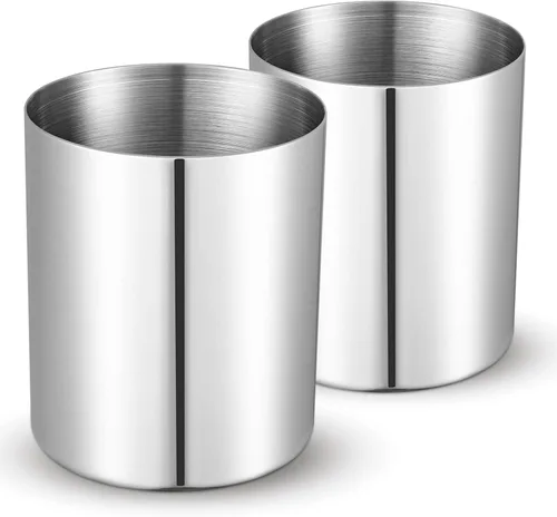 Miniatura 8 de Paquete de 2 soportes redondos de acero inoxidable 304, taza para lápices, organizador de artículos de escritorio de escritorio, soporte para Negro